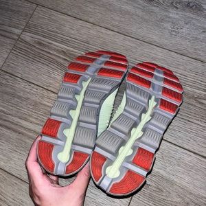 On cloud shoes size 7. Bought in December and worn once. Basically brand new.